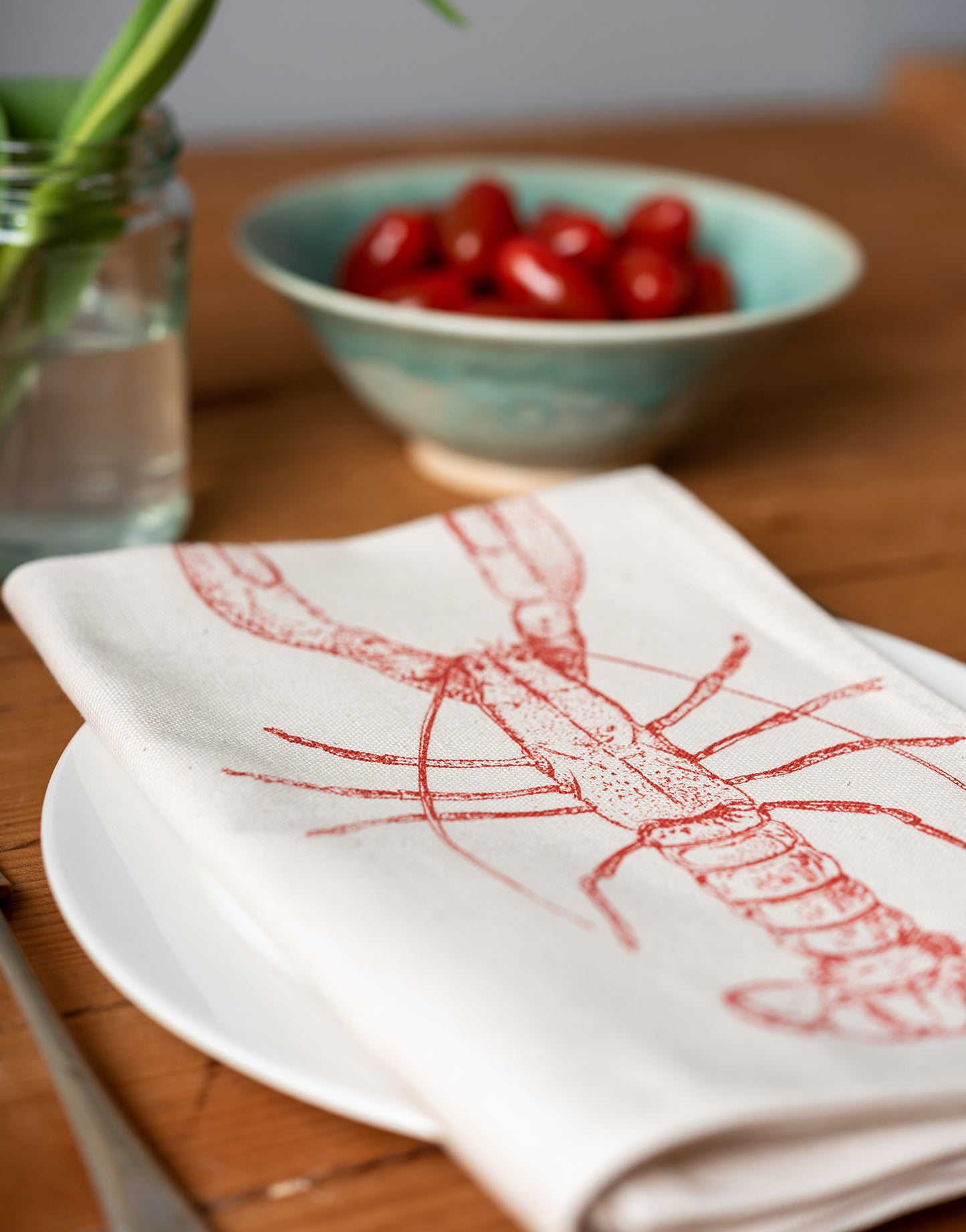 printed red lobster napkin table place setting